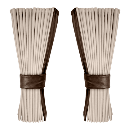 Gardin cream alcantar med nappa - Kaffebrun - KJoF - 