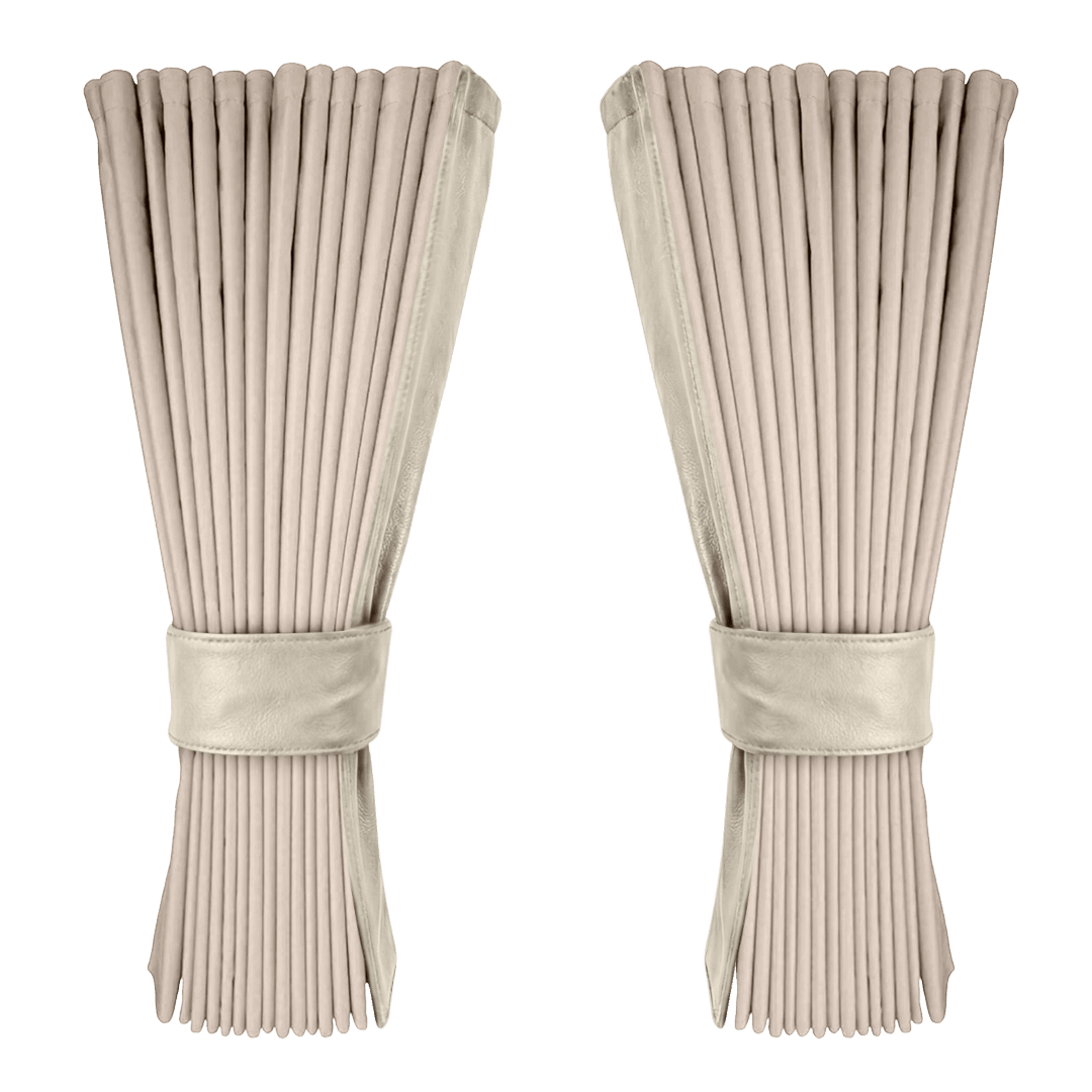 Gardin cream alcantar med nappa - Lysbeige - KJoF - 