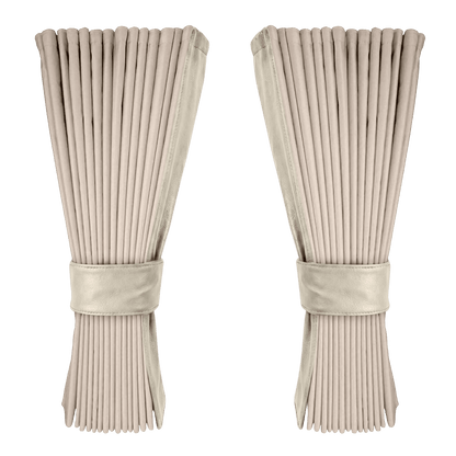 Gardin cream alcantar med nappa - Lysbeige - KJoF - 