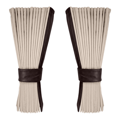 Gardin cream alcantar med nappa - Mokkabrun - KJoF - 