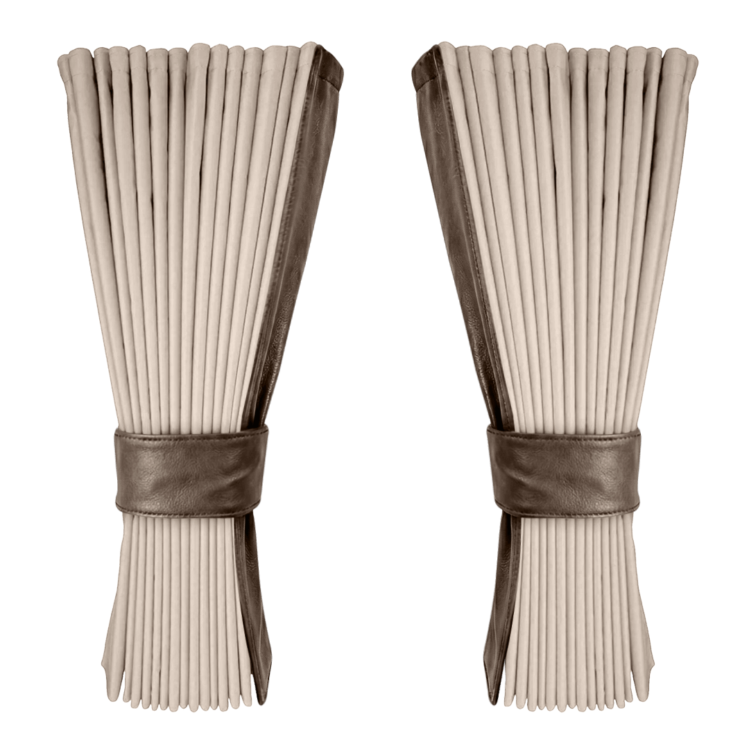 Gardin cream alcantar med nappa - Mudderbrun - KJoF - 