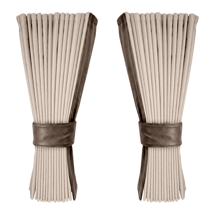 Gardin cream alcantar med nappa - Mudderbrun - KJoF - 