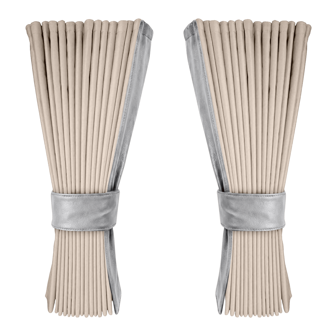 Gardin cream alcantar med nappa - Mussegrå - KJoF - 