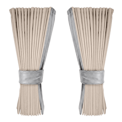 Gardin cream alcantar med nappa - Mussegrå - KJoF - 