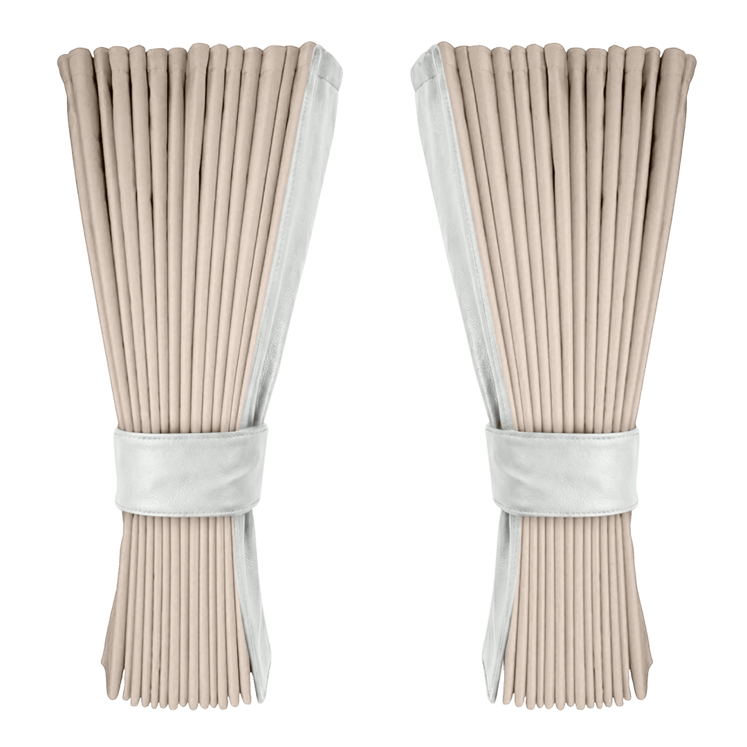 Gardin cream alcantar med nappa - Skyhvid - KJoF - 