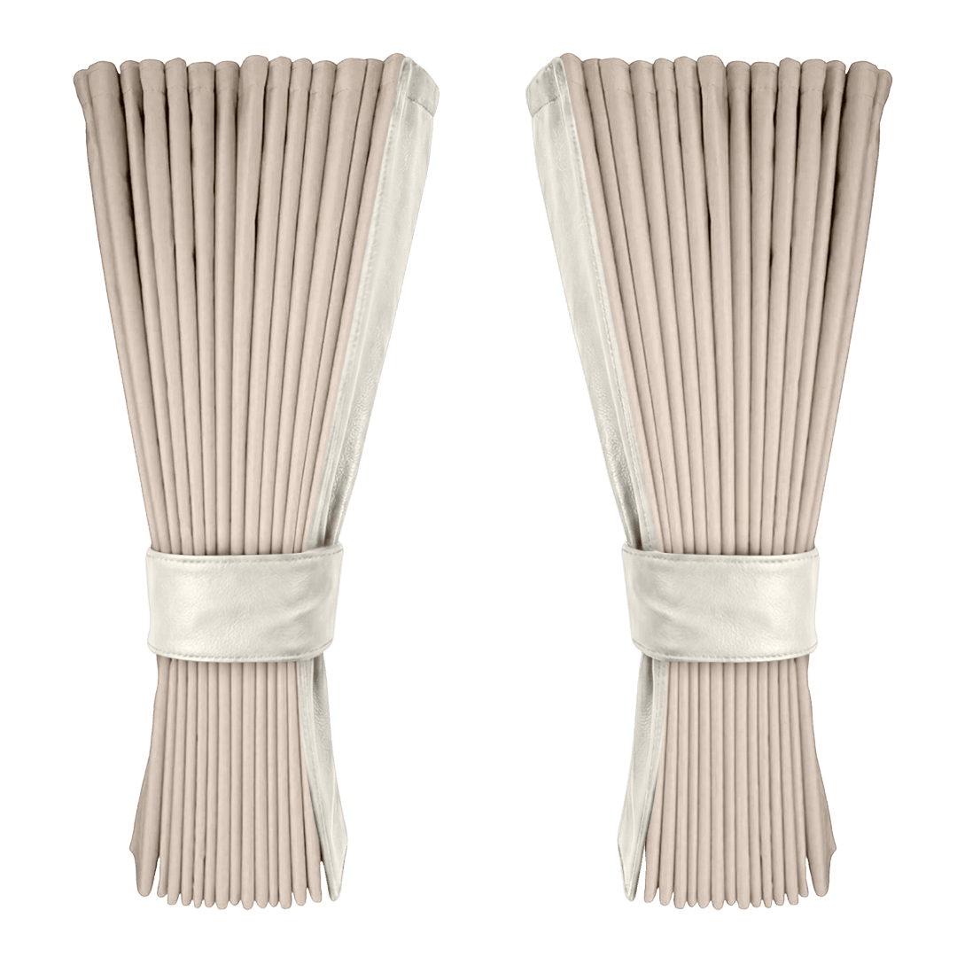 Gardin cream alcantar med nappa - Snehvid - KJoF - 
