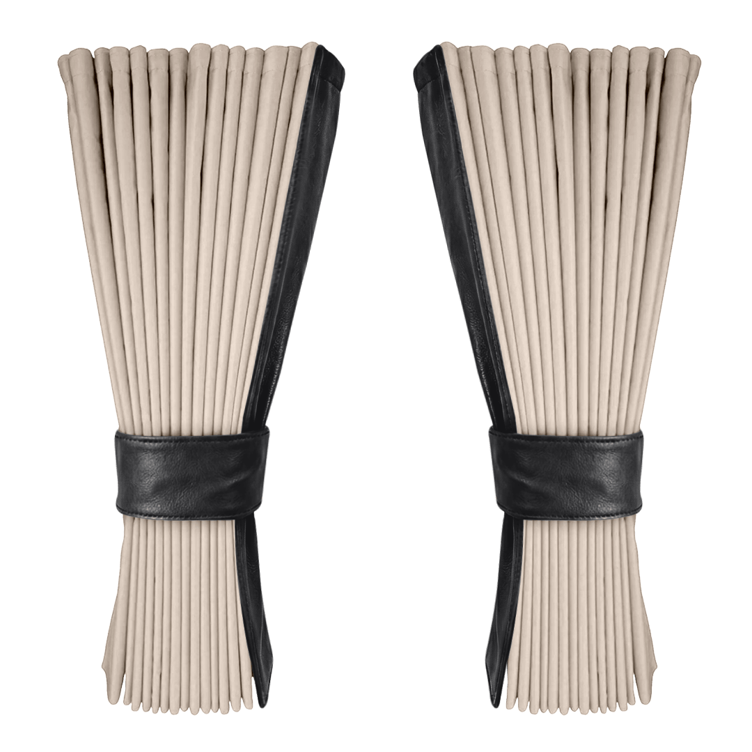 Gardin cream alcantar med nappa - Sort - KJoF - 