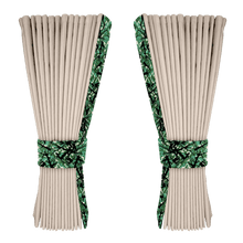 Gardin cream alcantar med plys - Grøn - KJoF - 
