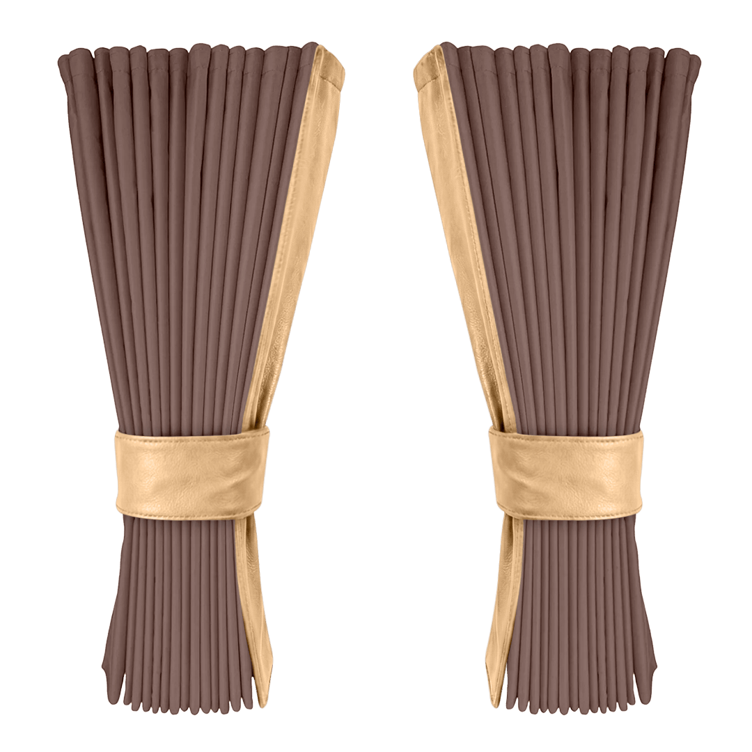 Gardin elefantgrå alcantar med nappa - Beige - KJoF - 