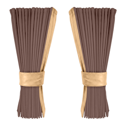 Gardin elefantgrå alcantar med nappa - Beige - KJoF - 