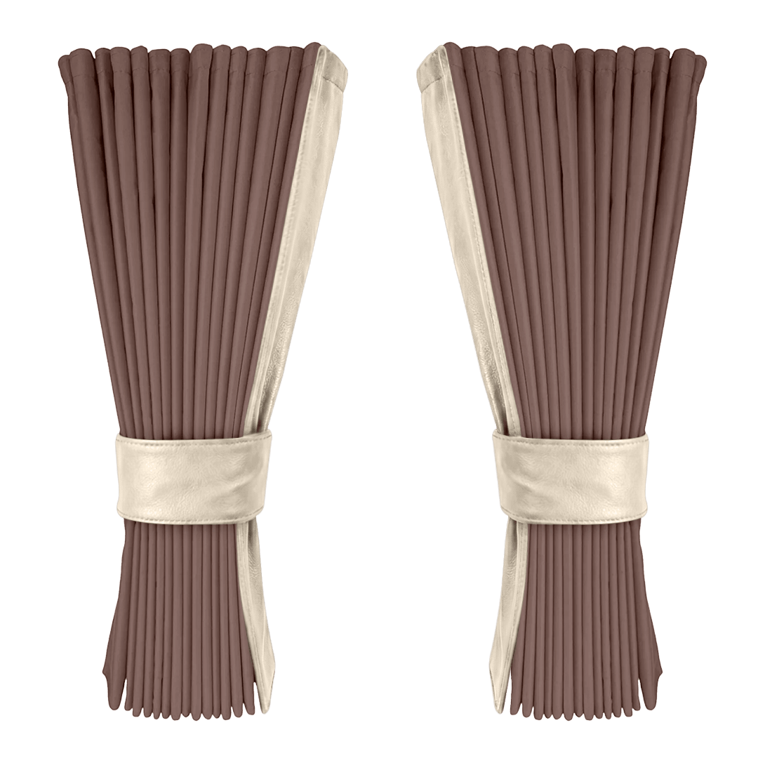 Gardin elefantgrå alcantar med nappa - Cream - KJoF - 