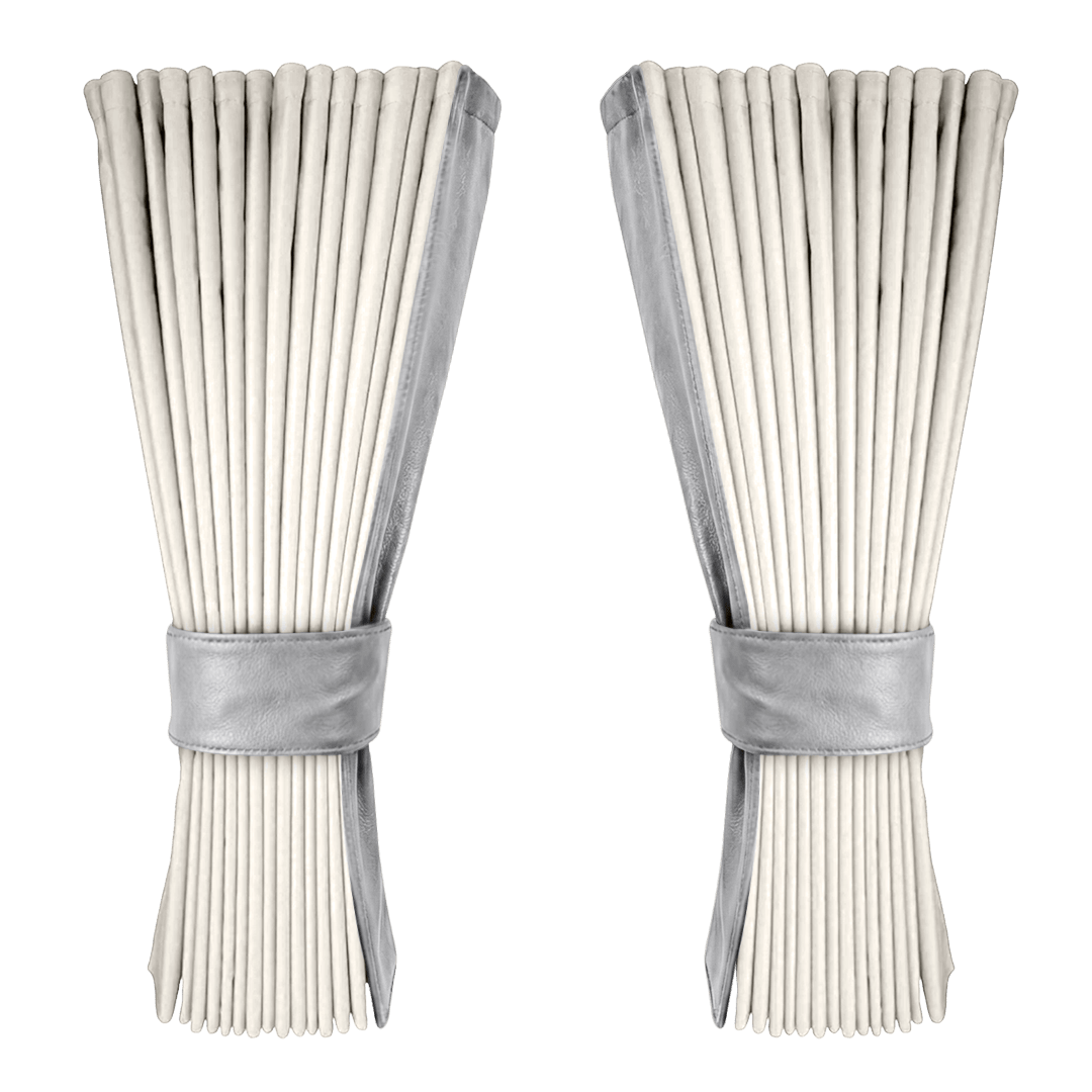 Gardin elfenben alcantar med nappa - Mussegrå - KJoF - 