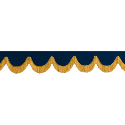 Gardin forrude alcantar cobaltblå - 12cm - KJoF - Guld - 5cm