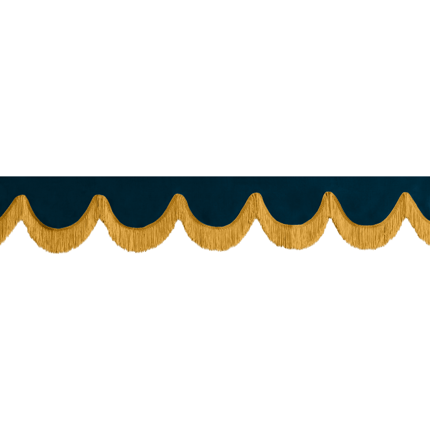 Gardin forrude alcantar denimblå - 12cm - KJoF - Guld - 5cm