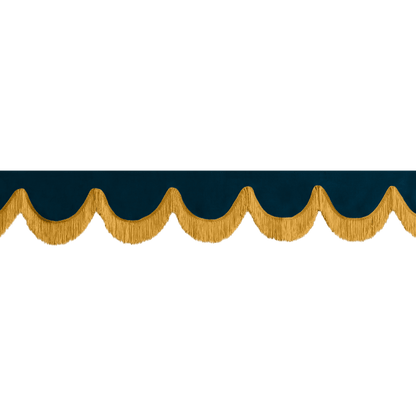 Gardin forrude alcantar denimblå - 12cm - KJoF - Guld - 5cm