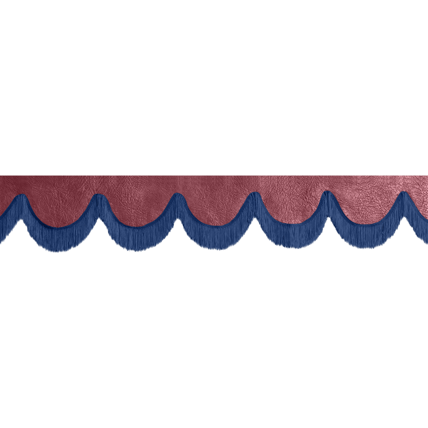 Gardin forrude nappa bordeaux - 12cm - KJoF - Mørkeblå - 5cm