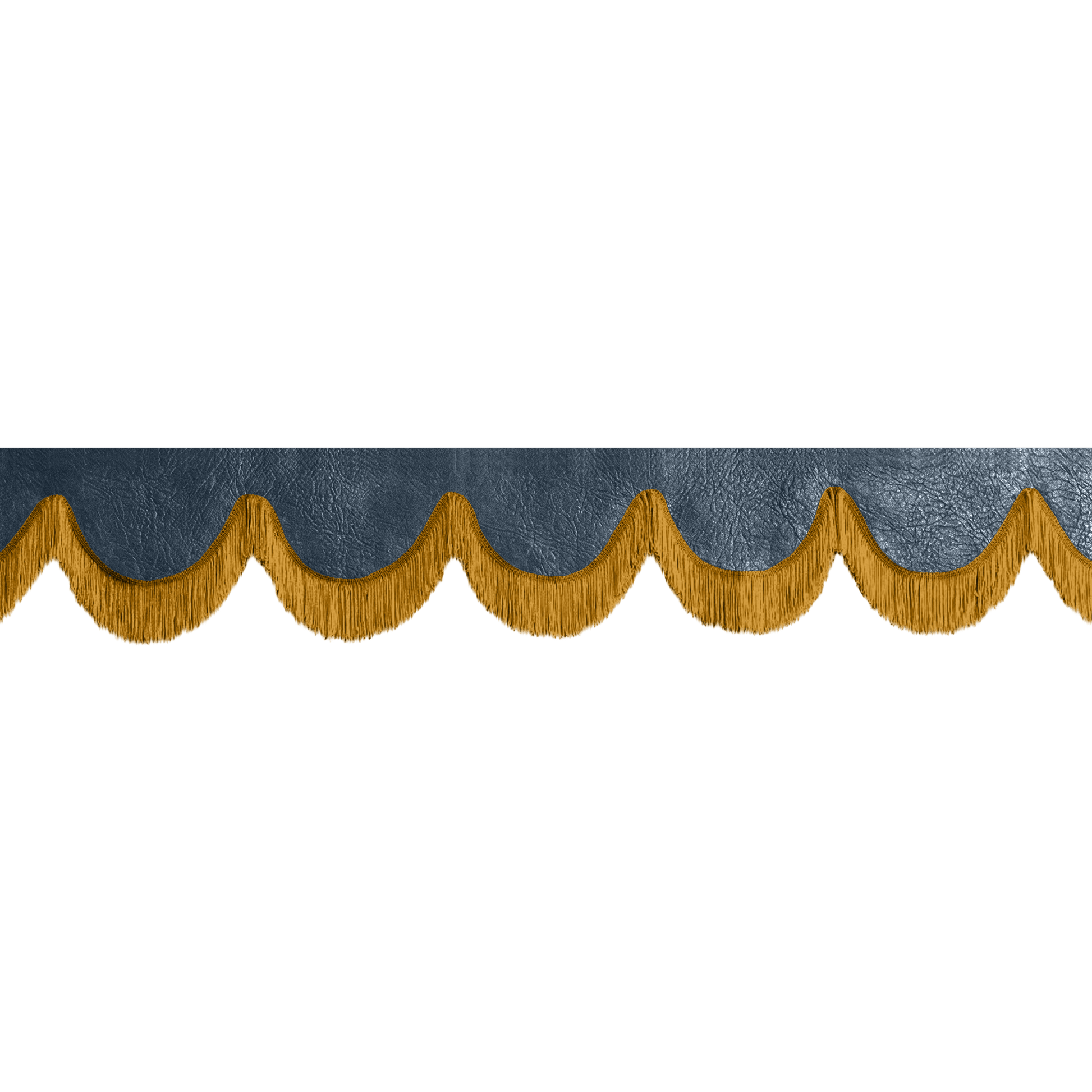 Gardin forrude nappa cobaltblå - 12cm - KJoF - Guld - 5cm