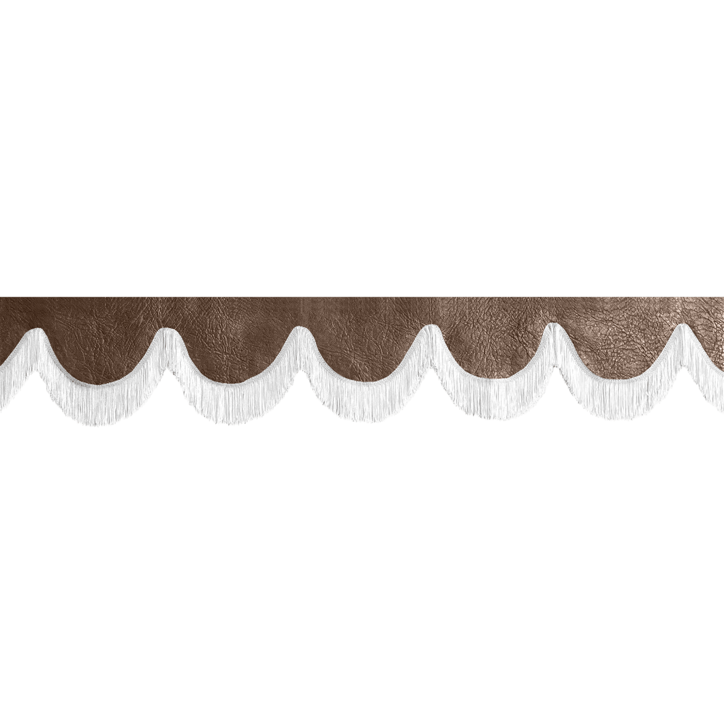 Gardin forrude nappa kaffebrun - 12cm - KJoF - Hvid - 5cm