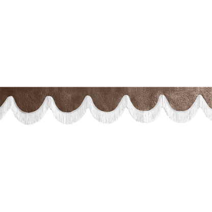 Gardin forrude nappa kaffebrun - 12cm - KJoF - Hvid - 5cm