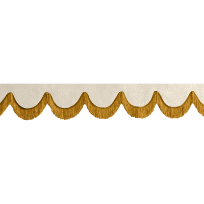 Gardin forrude nappa lys beige - 12cm - KJoF - Guld - 5cm