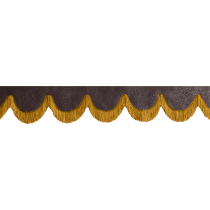 Gardin forrude nappa mokkabrun - 12cm - KJoF - Guld - 5cm