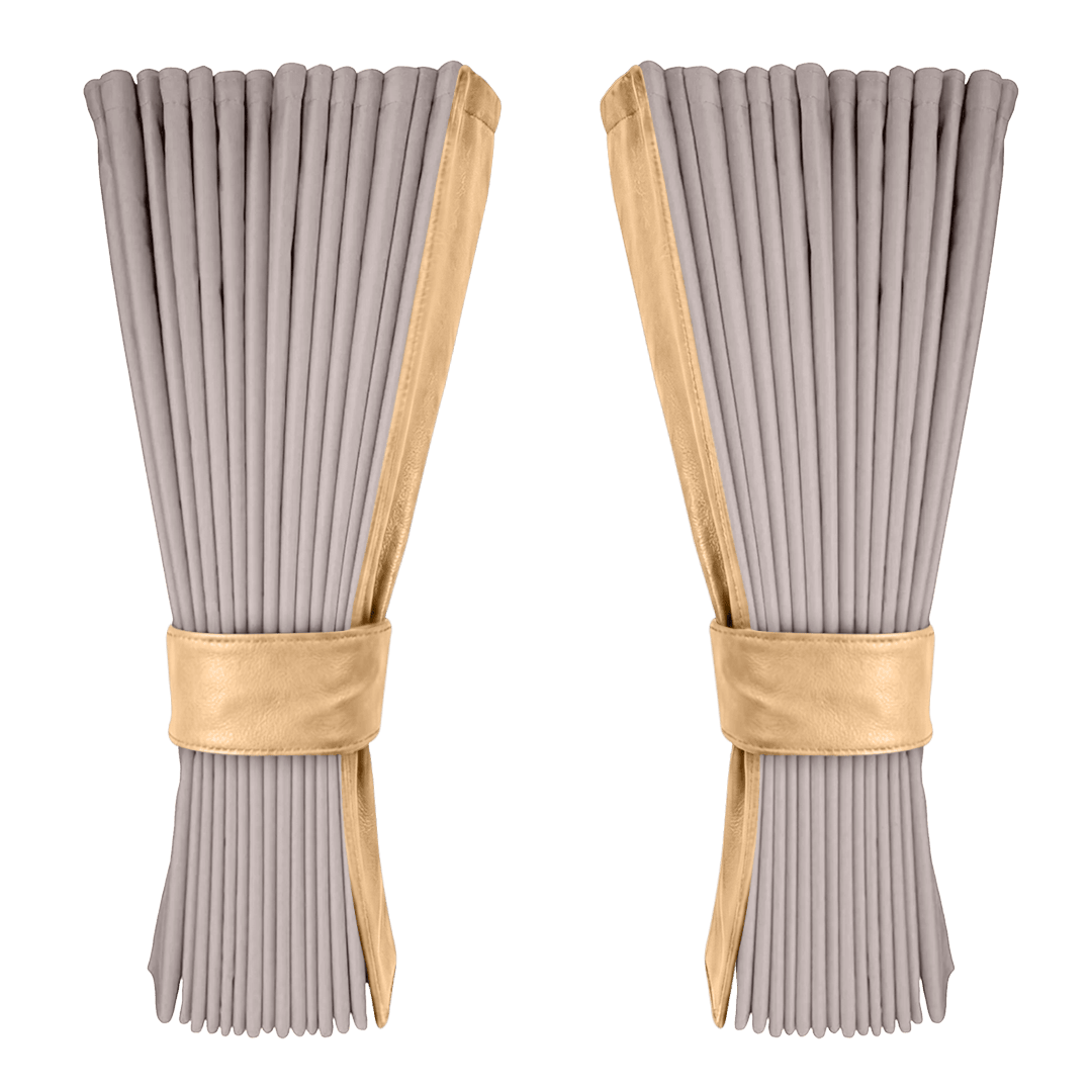 Gardin grå alcantar med nappa - Beige - KJoF - 