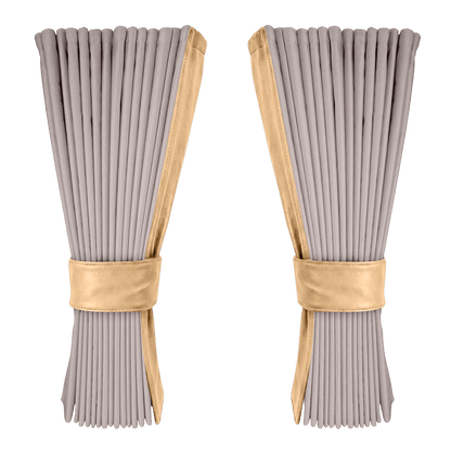Gardin grå alcantar med nappa - Beige - KJoF - 