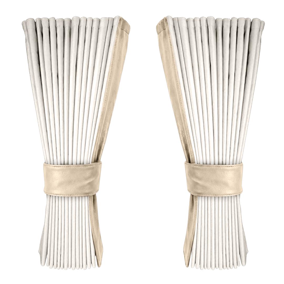 Gardin hvid alcantar med nappa - Beige - KJoF - 