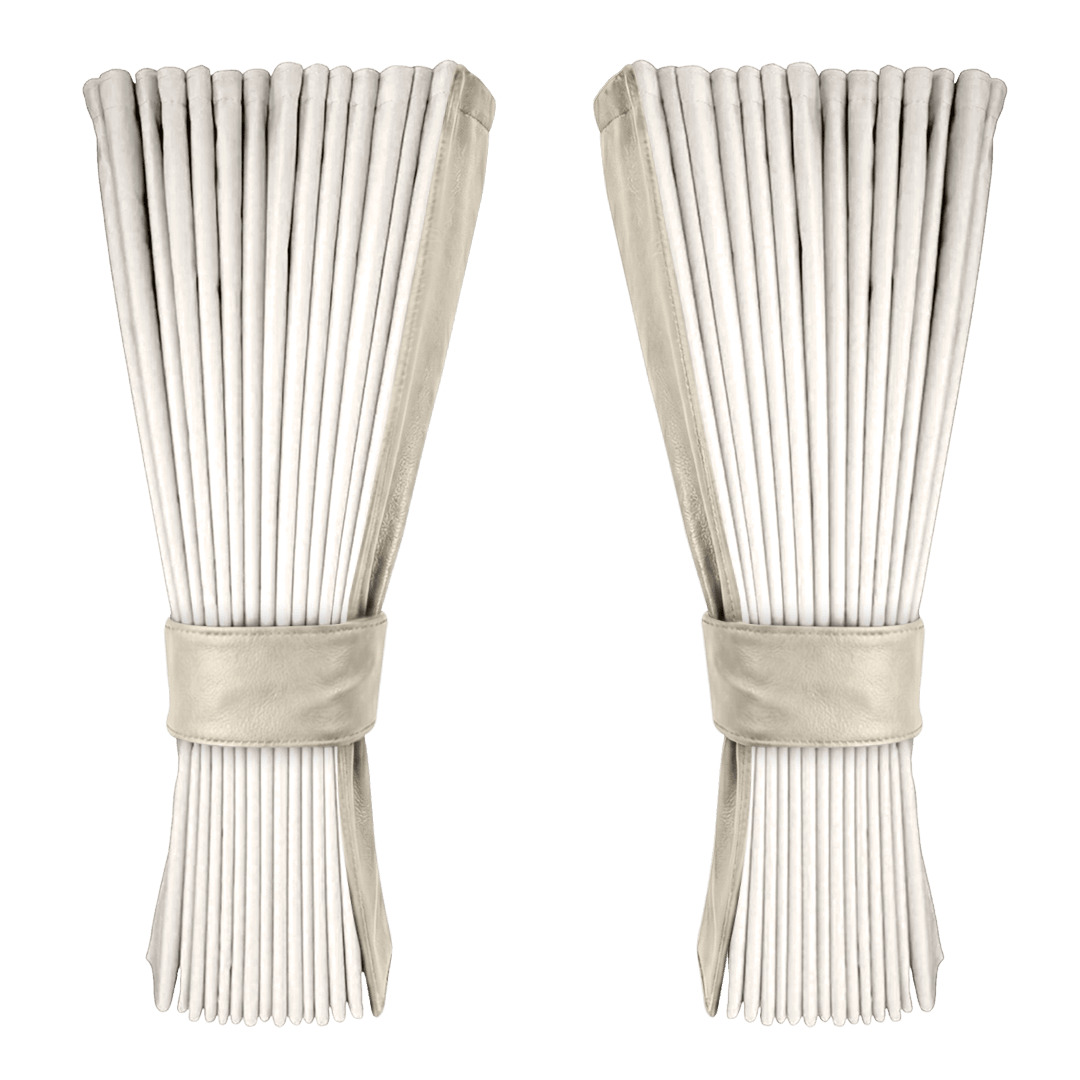Gardin hvid alcantar med nappa - Lysbeige - KJoF - 