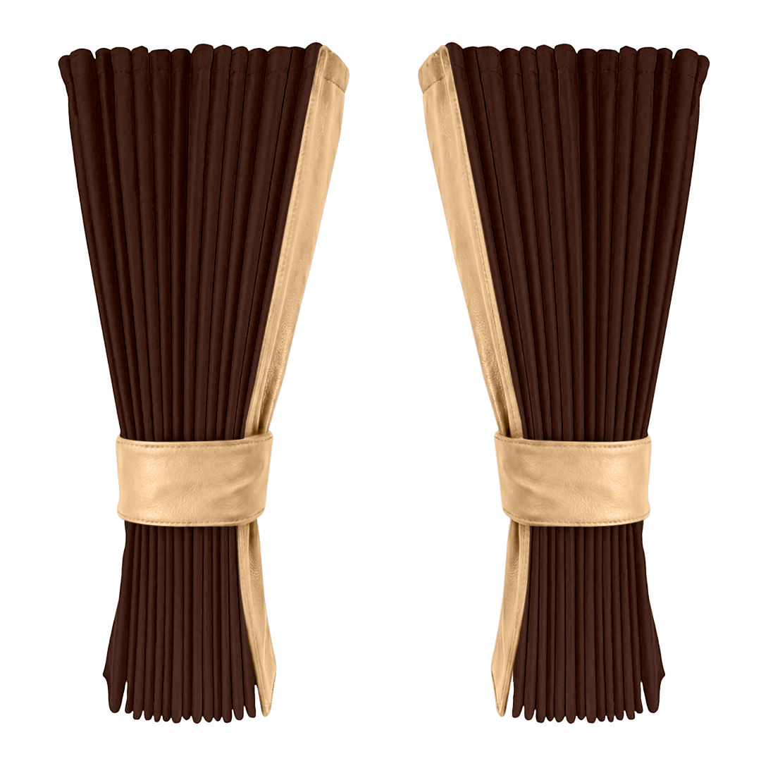 Gardin kaffebrun alcantar med nappa - Beige - KJoF - 