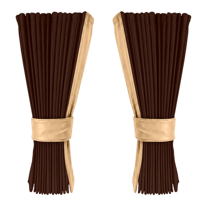 Gardin kaffebrun alcantar med nappa - Beige - KJoF - 
