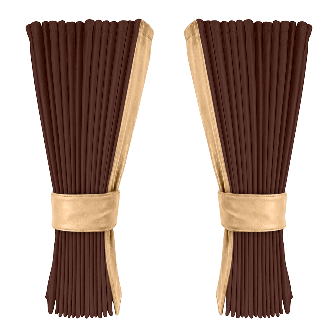Gardin mokkabrun alcantar med nappa - Beige - KJoF - 