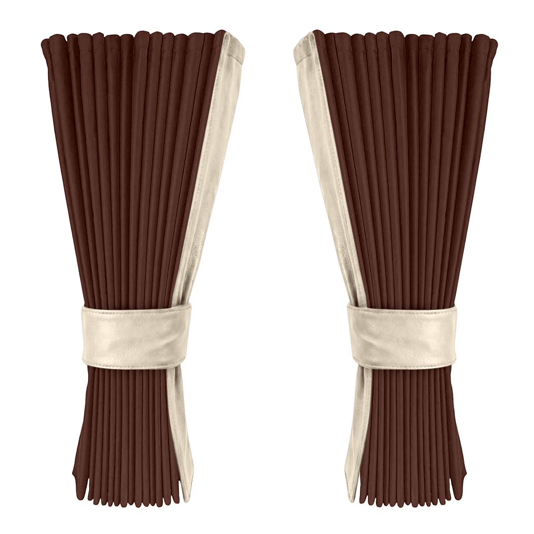 Gardin mokkabrun alcantar med nappa - Cream - KJoF - 