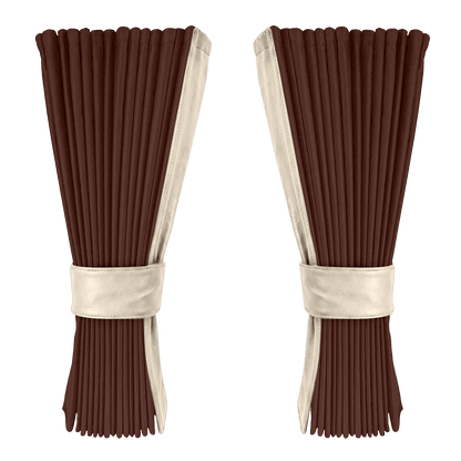 Gardin mokkabrun alcantar med nappa - Cream - KJoF - 