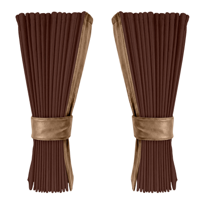 Gardin mokkabrun alcantar med nappa - Nougat - KJoF - 