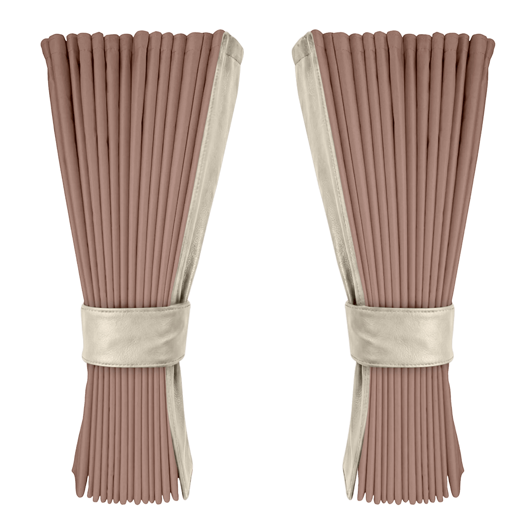Gardin puderpink alcantar med nappa - Lysbeige - KJoF - 
