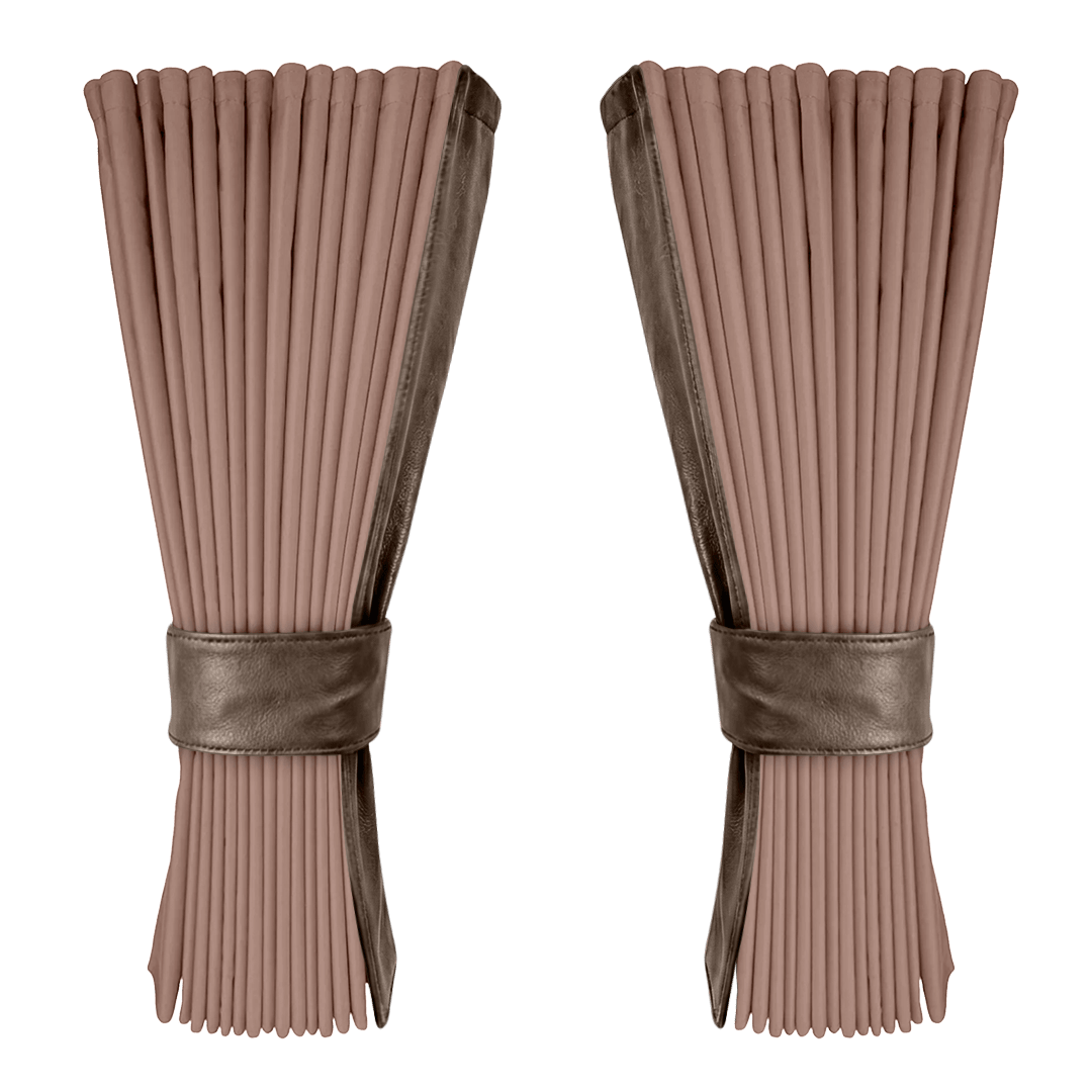 Gardin puderpink alcantar med nappa - Mudderbrun - KJoF - 