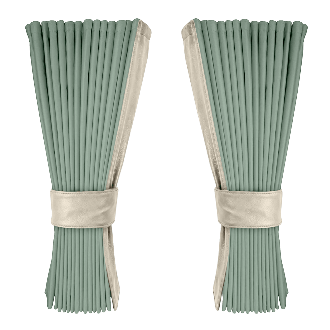 Gardin salviegrøn alcantar med nappa - Lysbeige - KJoF - 