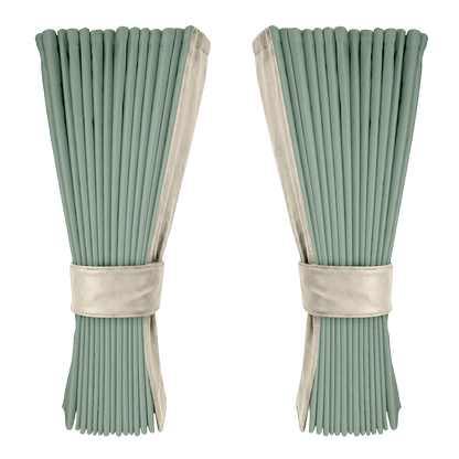 Gardin salviegrøn alcantar med nappa - Lysbeige - KJoF - 