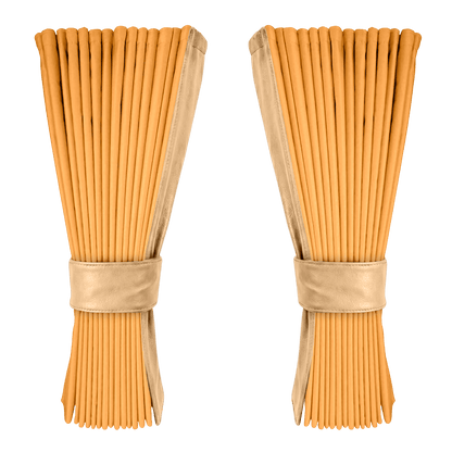 Gardin sennepsgul alcantar med nappa - Beige - KJoF - 