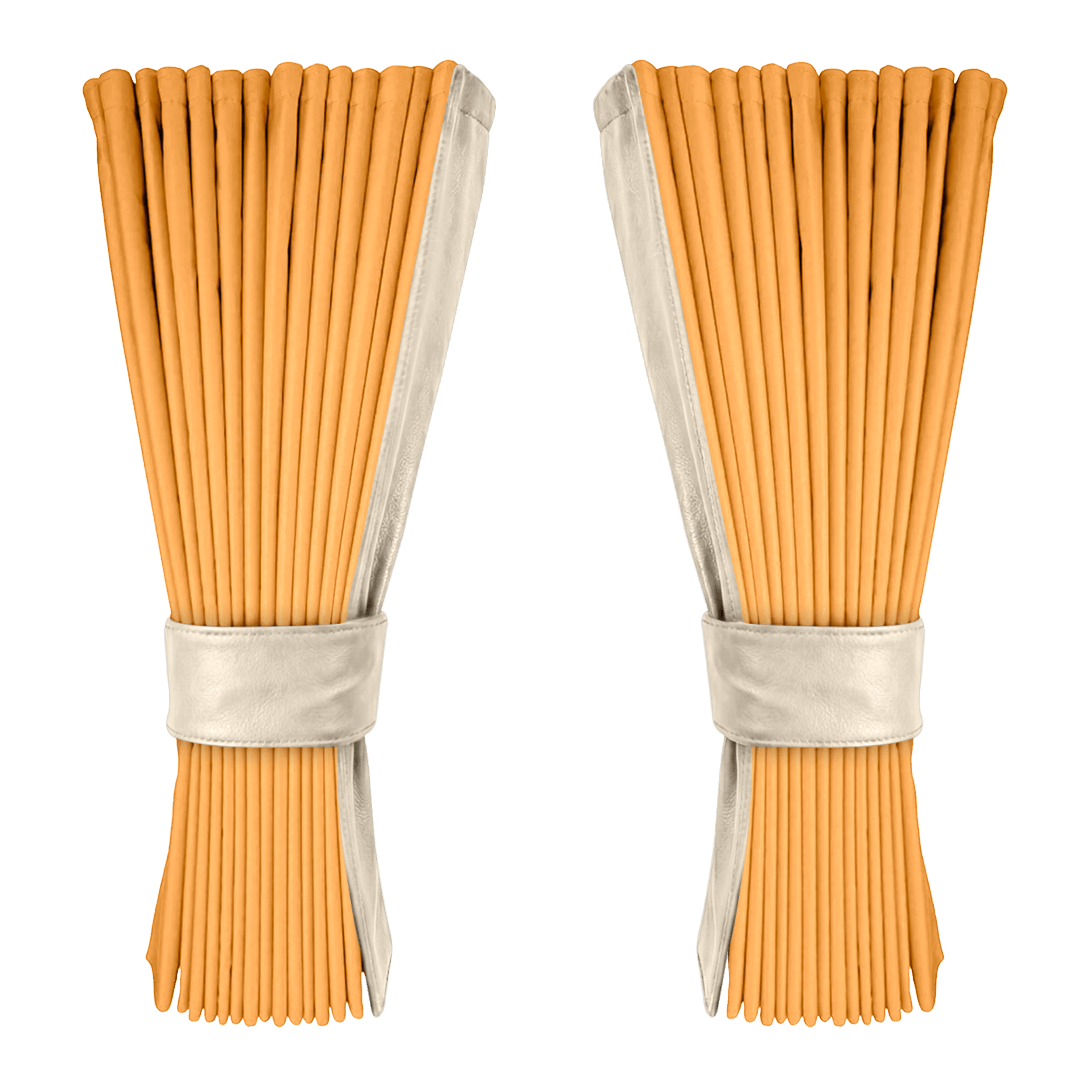 Gardin sennepsgul alcantar med nappa - Cream - KJoF - 