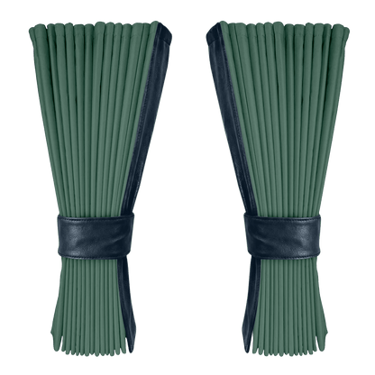 Gardin skovgrøn alcantar med nappa - cobaltblå - KJoF - 