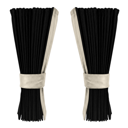 Gardin sort alcantar med nappa - Lysbeige - KJoF - 