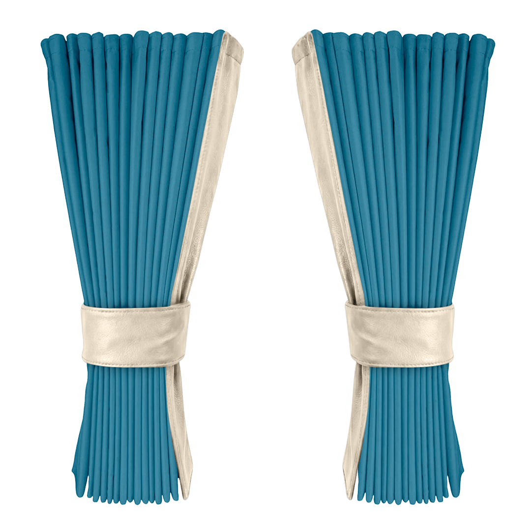 Gardin tropicalblå alcantar med nappa - Cream - KJoF - 