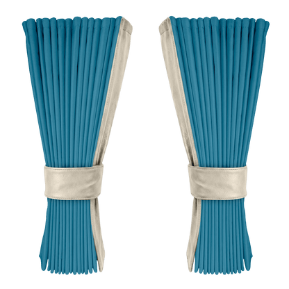 Gardin tropicalblå alcantar med nappa - Lysbeige - KJoF - 