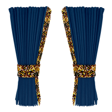 Gardin cobaltblå alcantar med plys