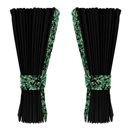 Gardin sort alcantar med plys