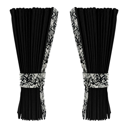 Gardin sort alcantar med plys