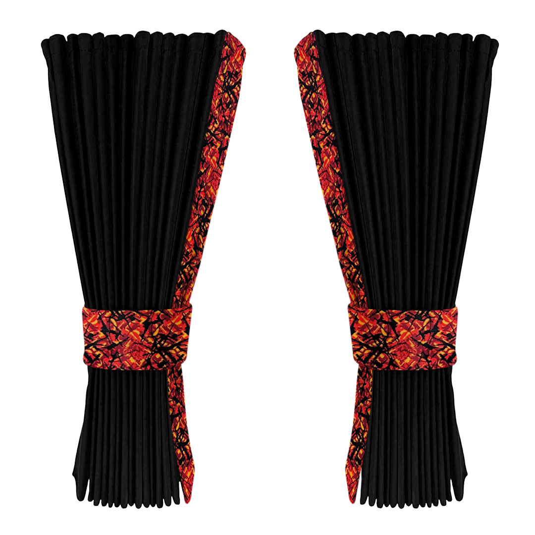 Gardin sort alcantar med plys