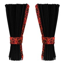 Gardin sort alcantar med plys